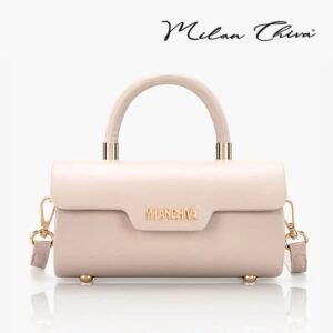 MILANCHIVA Blush Beige Cylindrical Handbag