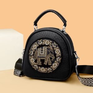 ELEPHANT Print Chikankaari Hand Bag