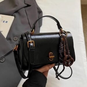 BALIYAZ Elegant Black Top Handle Bag