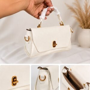 BALIYAZ Elegant White Top Handle Bag