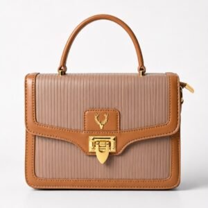 Allen Solly Brown Ribbed Hand Bag