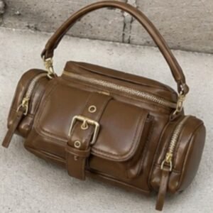 Luna Luxe Metallic Tan Brown Handbag