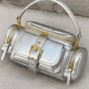 Luna Luxe Metallic Silver Handbag