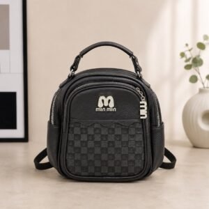 MinMin Classic Minimalist Black Backpack
