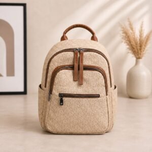 Minimalist Beige Backpack for Work & Travel