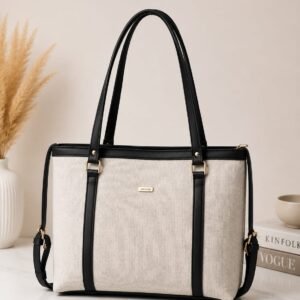 BagStreet Linen Canvas Laptop Tote Bag