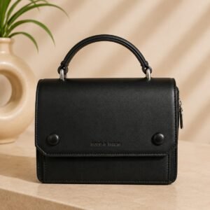 Minimalist Top-Handle Satchel Matte Black