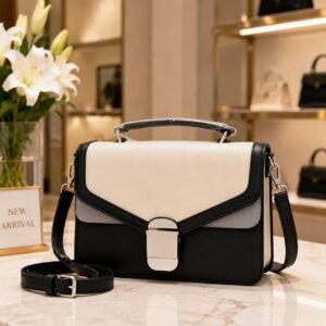 Bagstreet Colour-Block Structured Crossbody Vintage Black & White