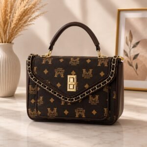 Noir Luxe Brown Structure Monogram Handbag