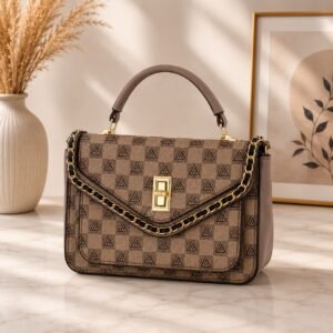 Noir Luxe Structure Monogram Handbag