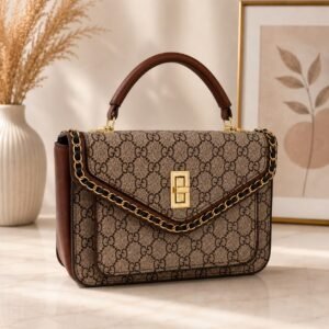 Noir Luxe Structure Monogram Handbag